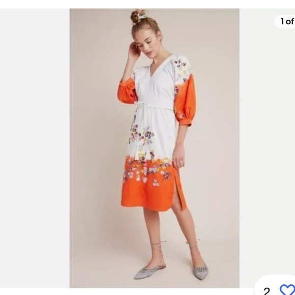NWT Anthropologie Embroidered Dress - Picture 1 of 8